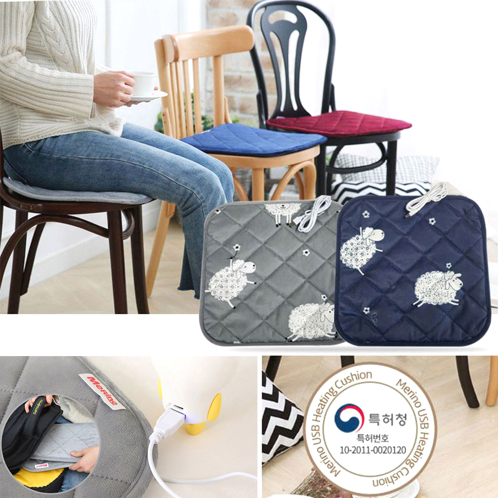 휴대용 USB 전기방석 겨울 원적외선 온열 열선 음이온 시트 제품 이미지