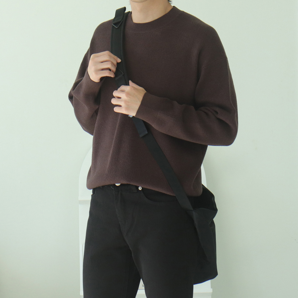 남자니트 오버핏 하찌 두꺼운 남자캐시미어니트 남성스웨터 이미지 4