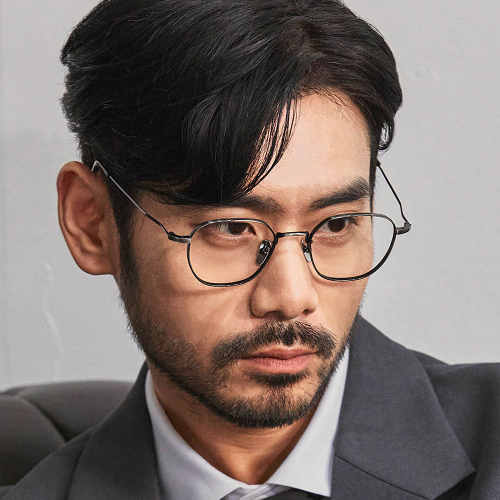 애쉬크로프트 휴즈5 빅사이즈 오버사이즈 티타늄 안경테 대두안경 - 상품 이미지