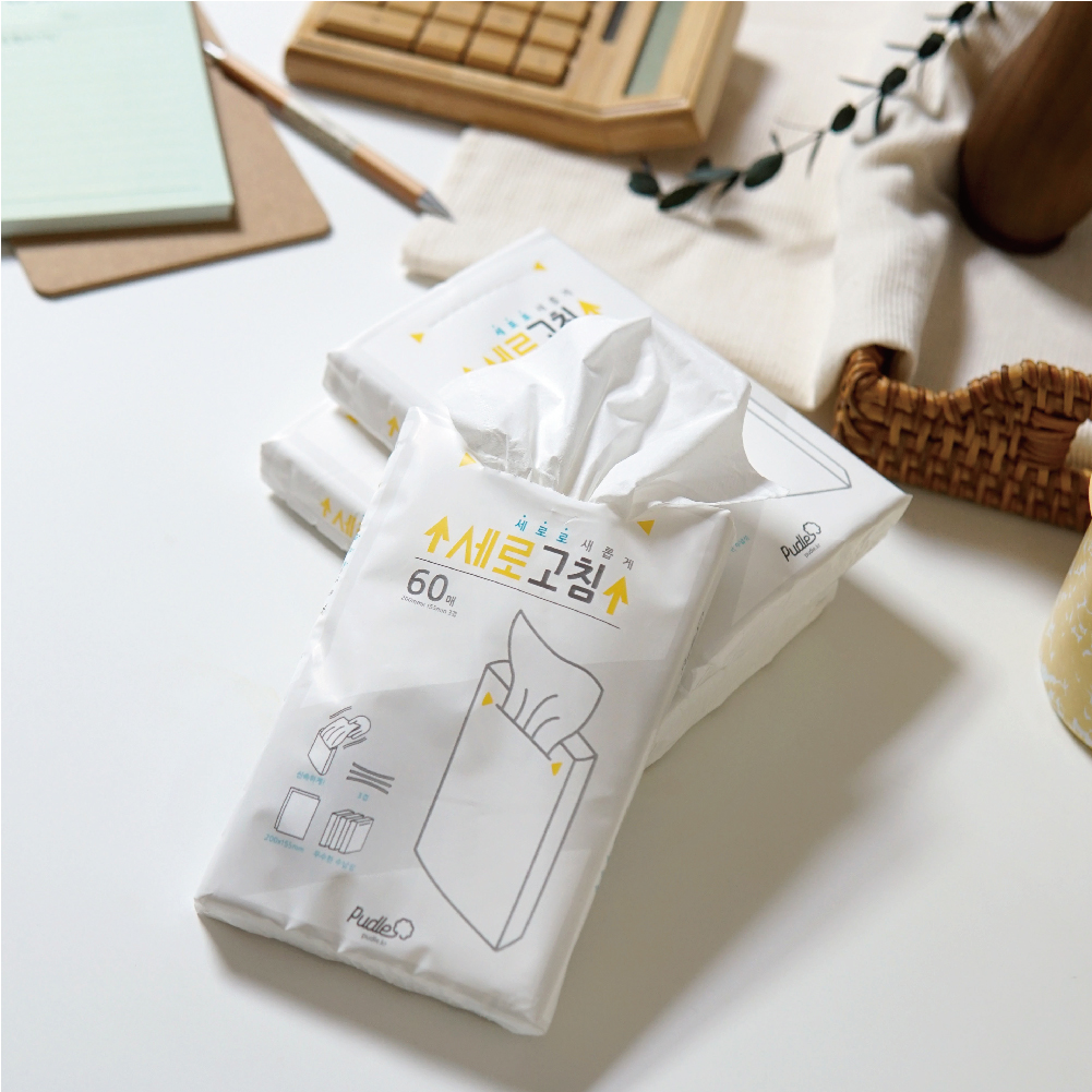 [품질보장] 여행용 휴대용 포켓 비염 티슈 먼지없는 부드러운 화장지 세로고침 여행티슈 60매, 1팩 - 상세 이미지 5