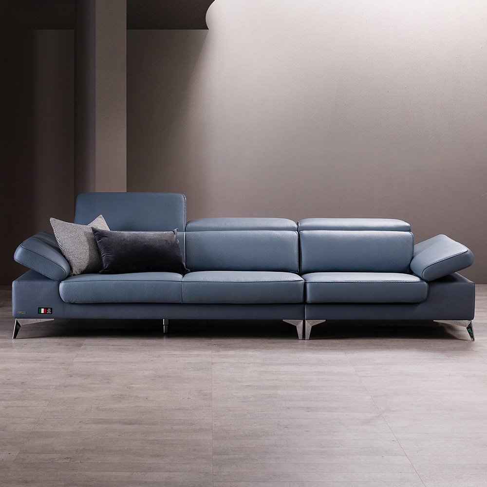 쉐우드가구 두치오 이태리 천연통가죽 쇼파 4인용 / 자재등급 E0