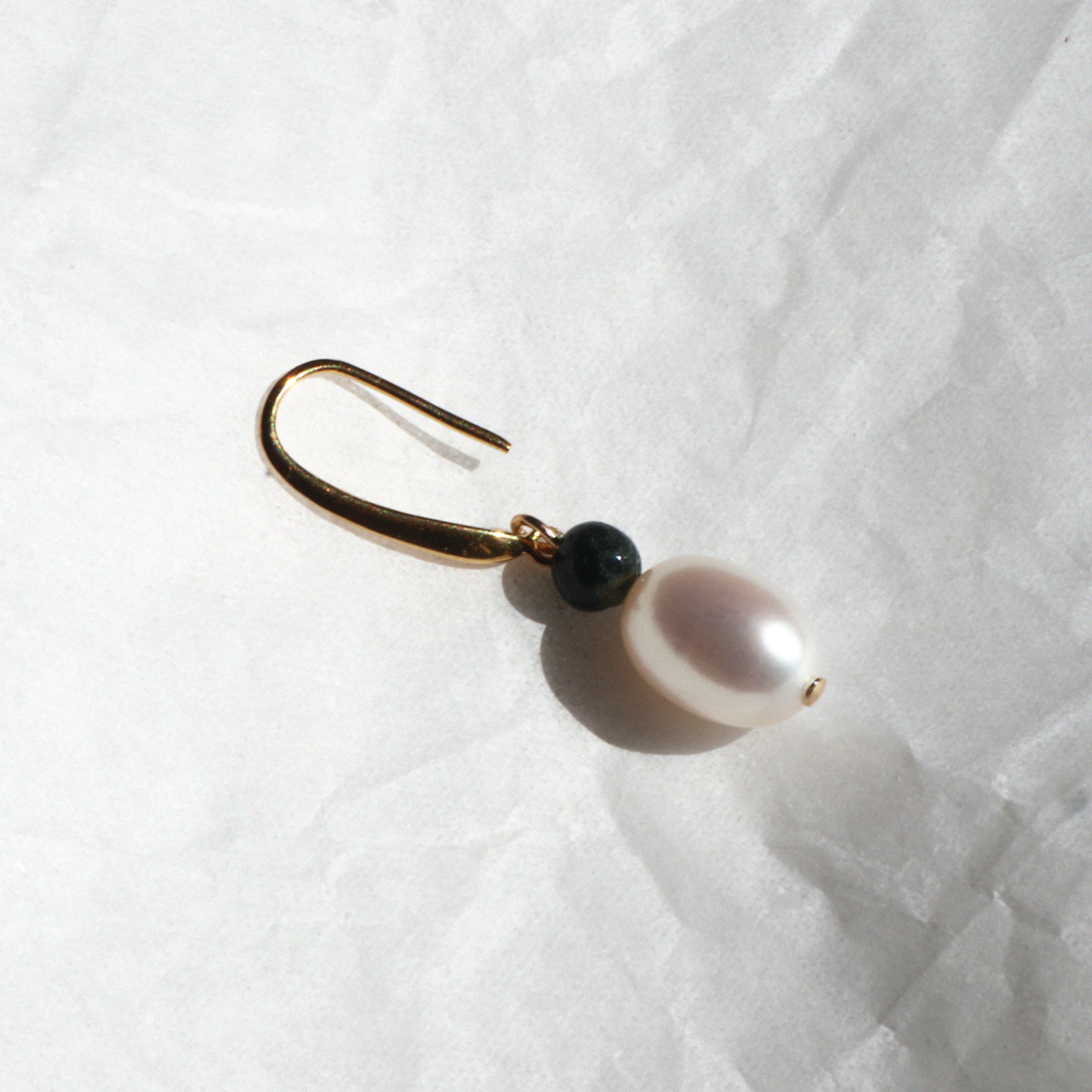 담수진주귀걸이 아게이트 원석 실버925 귀걸이