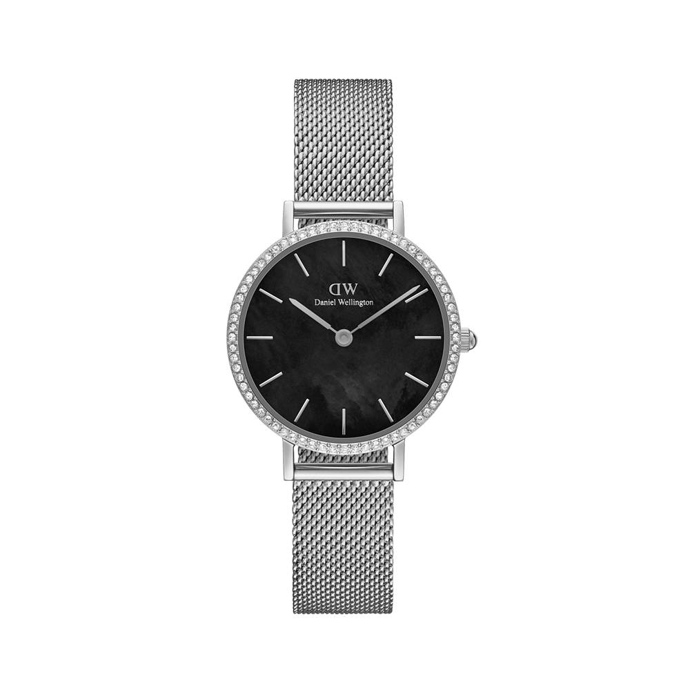 다니엘 웰링턴 PETITE LUMINE BEZEL MESH MOP 천연자개 큐빅여자시계 - 상품 이미지