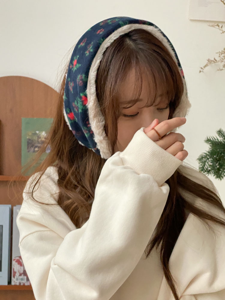 레트로 플라워 에코퍼 귀도리 귀마개 3color 상세 이미지 8