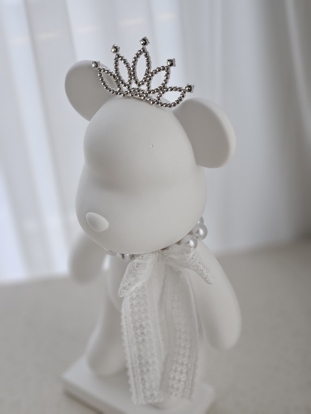 대형 베어브릭 석고 방향제 인테리어 소품 집들이 선물 티아라 진주 리본 은은한비누꽃향