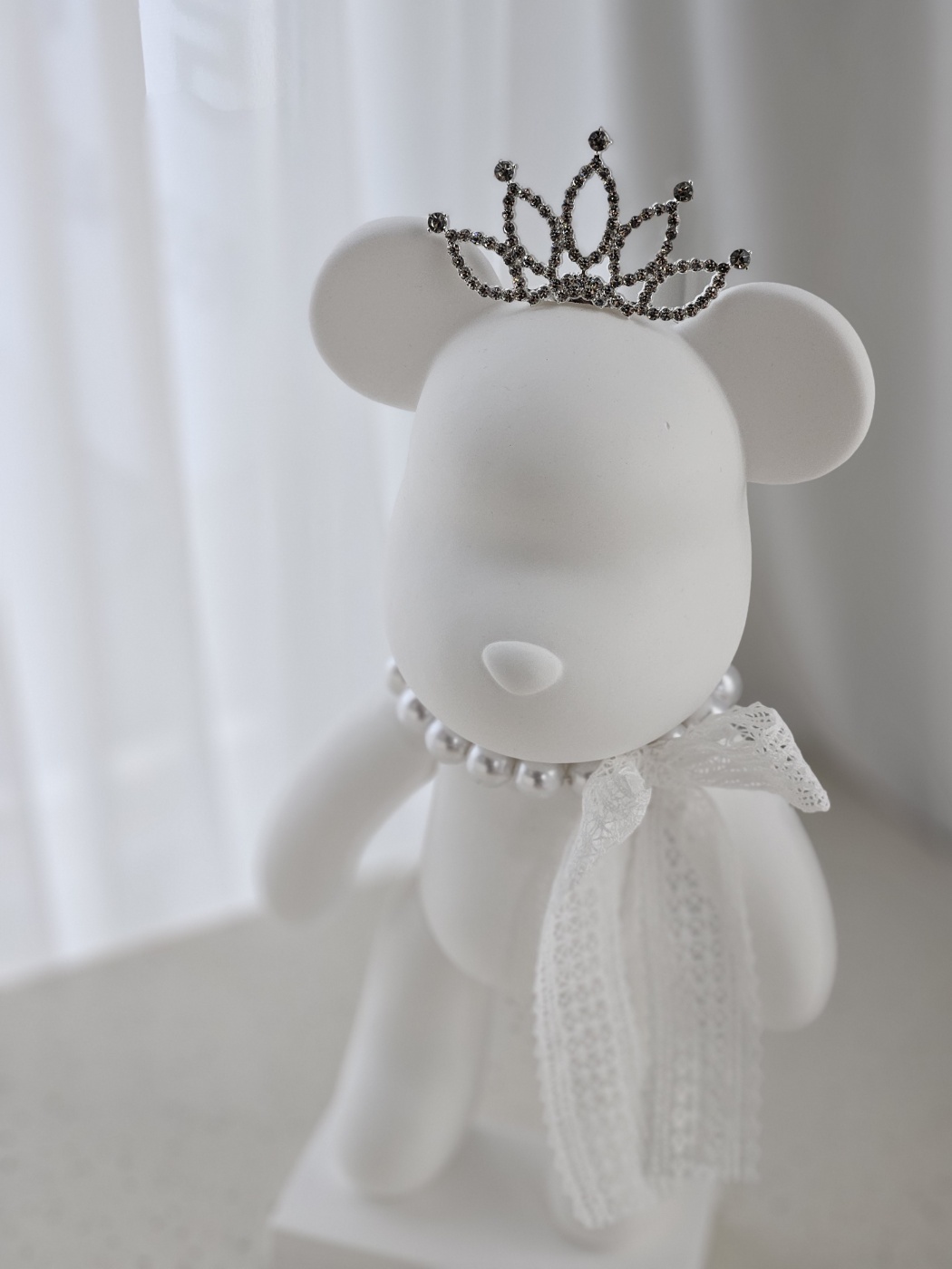 대형 베어브릭 석고 방향제 인테리어 소품 집들이 선물 티아라 진주 리본 은은한비누꽃향