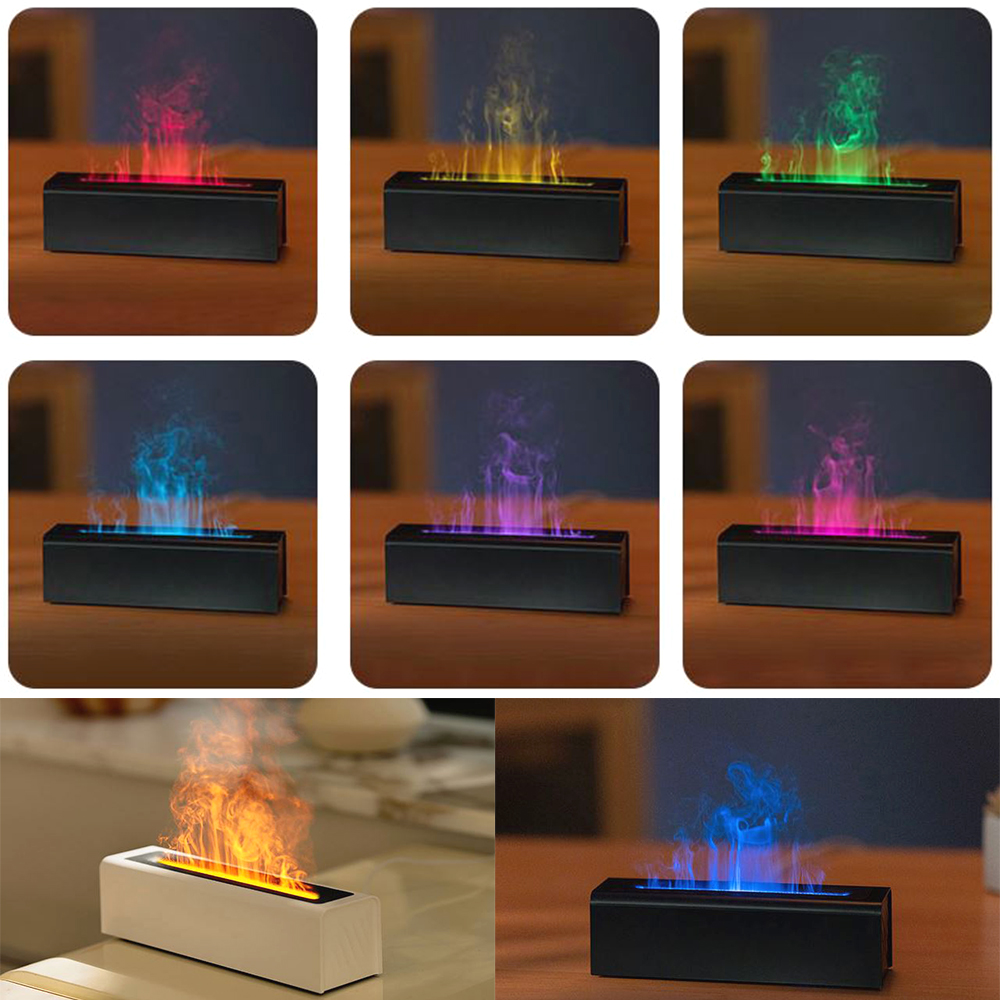 슬림형 불멍 가습기 직사각 인테리어 조명 무드등 제품 이미지