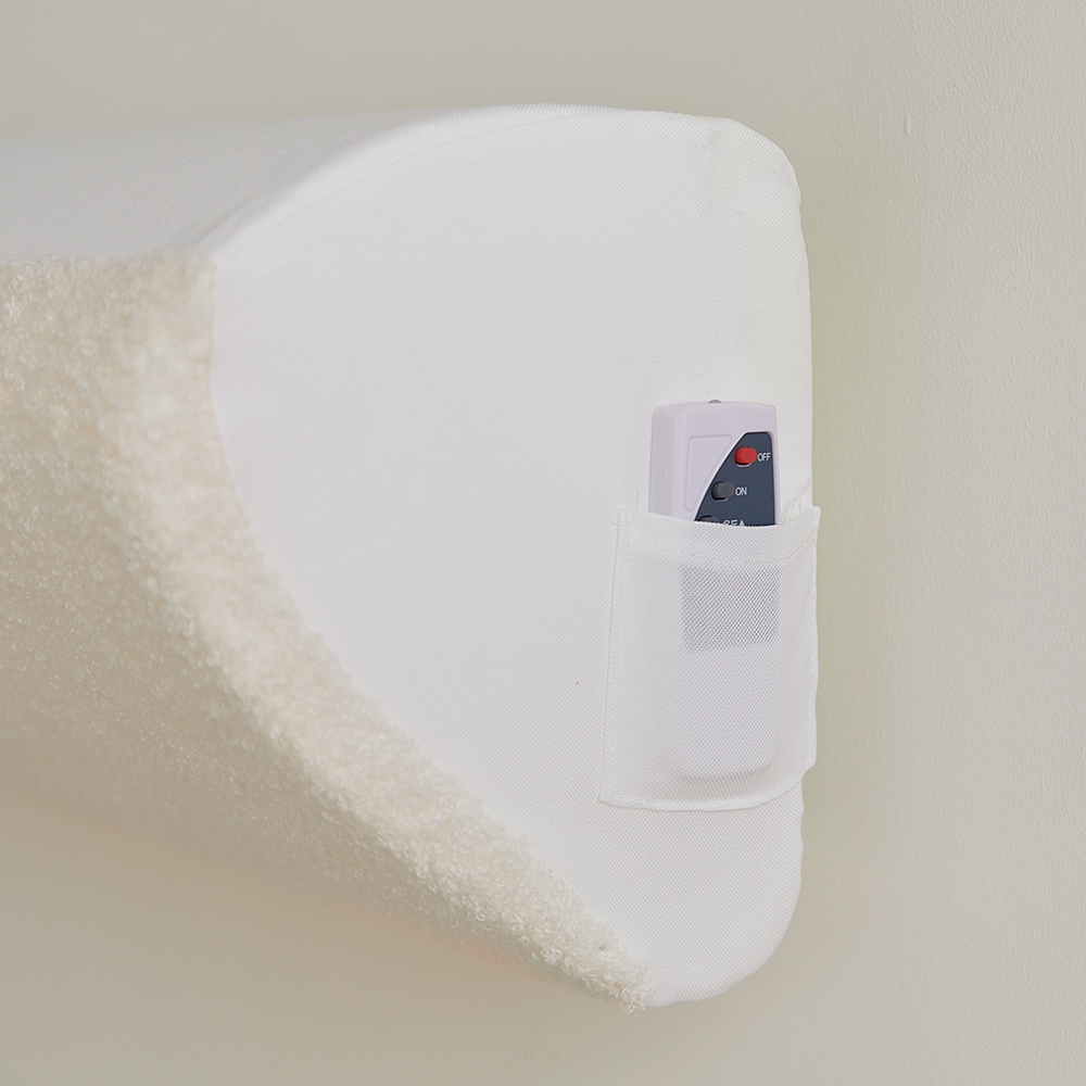 [단독] 투인원 에어컨커버 귀여운 부클 퍼피 가리개 스탠드 원형 벽걸이 SS 세트