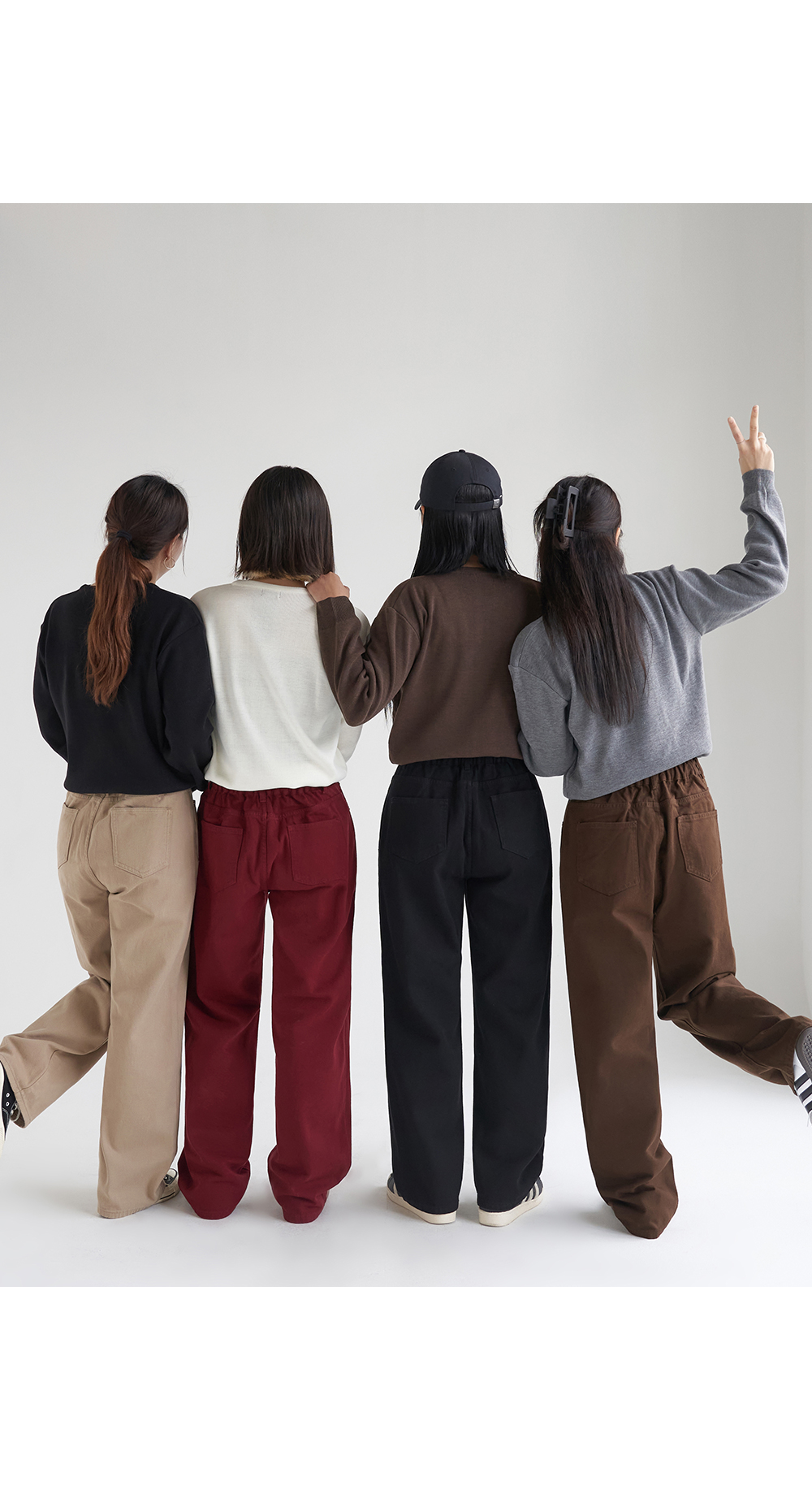 [단독][4천장돌파][MADE] 빅사이즈 S-4XL 뒷밴딩 딥컬러 코튼 와이드 팬츠 면바지 상세 이미지 17