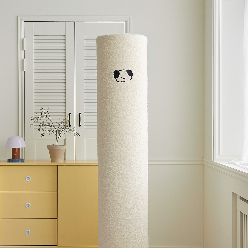 [단독] 투인원 에어컨커버 귀여운 부클 퍼피 가리개 스탠드 원형 벽걸이 SS 세트