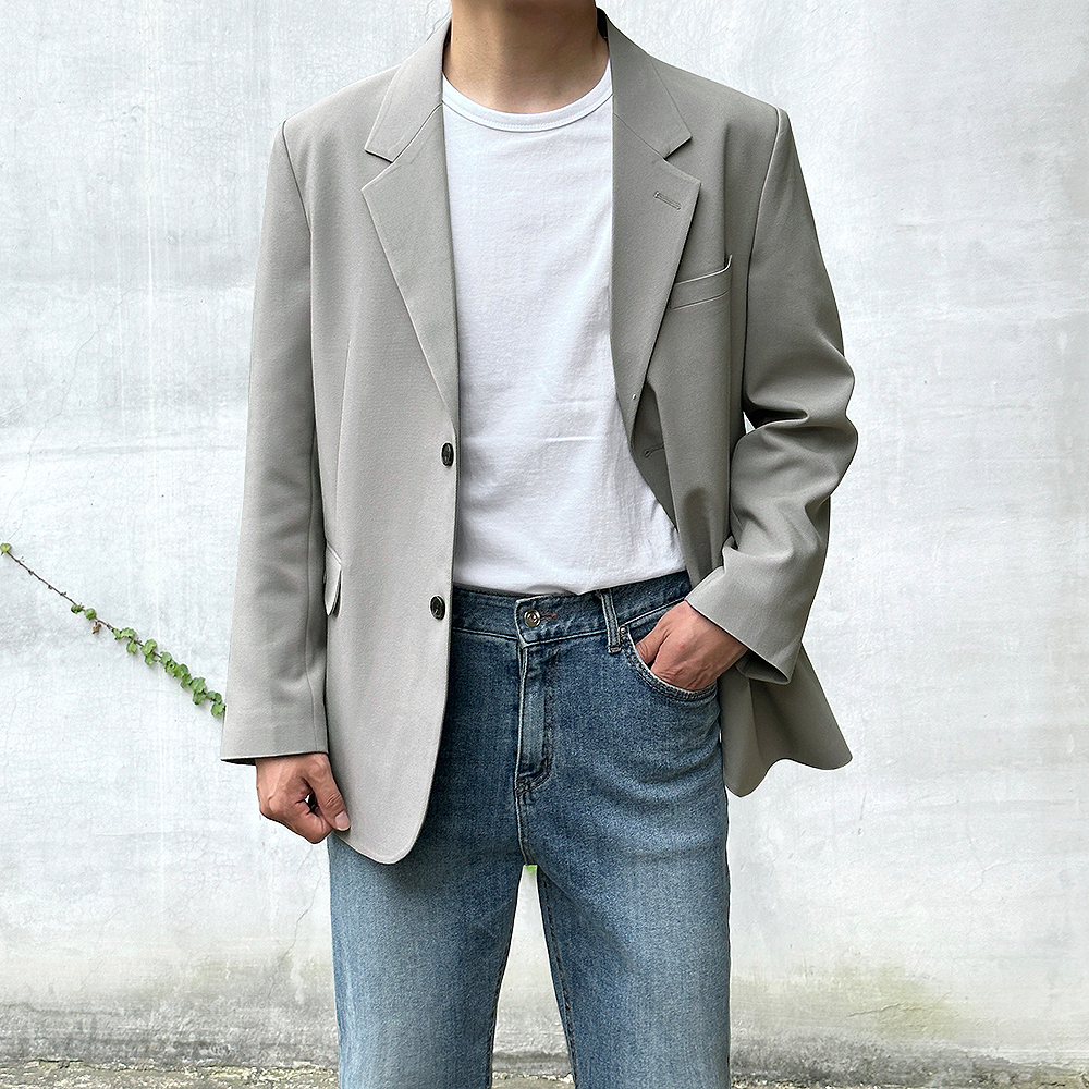 남자블레이저 캐주얼 정장 싱글 마이 남성오버핏자켓 이미지 4