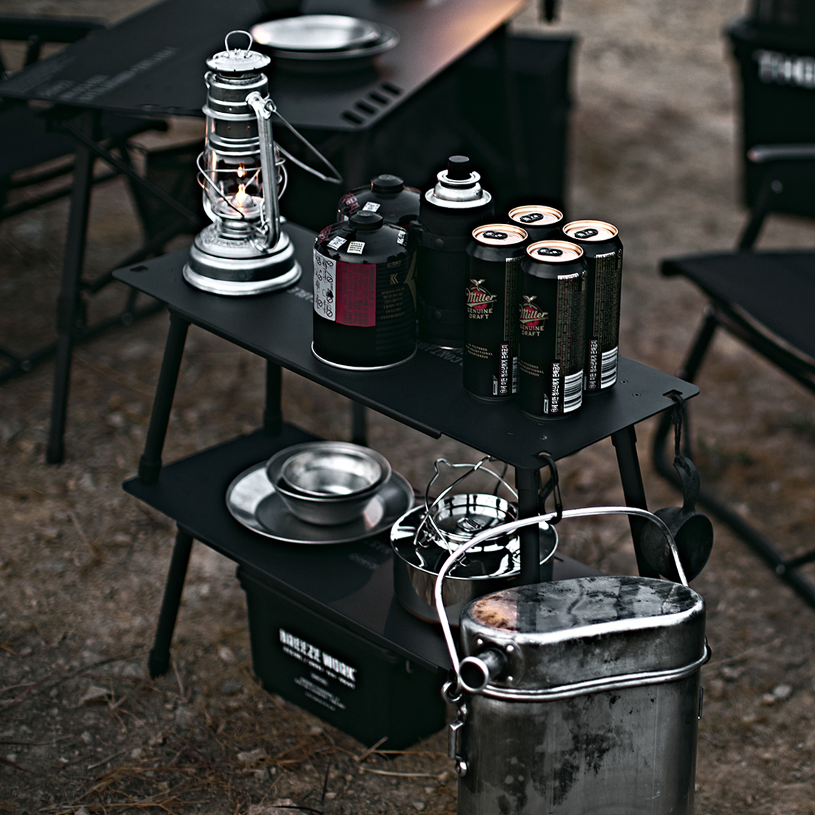 카고컨테이너 마스터 쉘프 테이블 2P 세트 접이식 미니 캠핑테이블