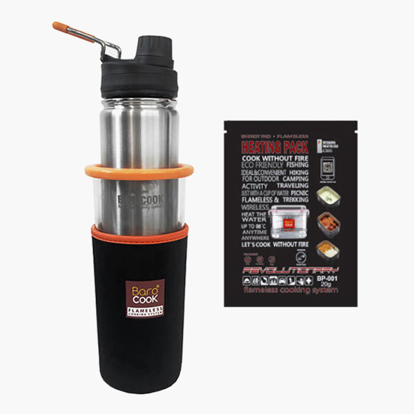 바로쿡 텀블러 발열 용기 400ml 비화식 발열팩 백패킹 - 상세 이미지 2