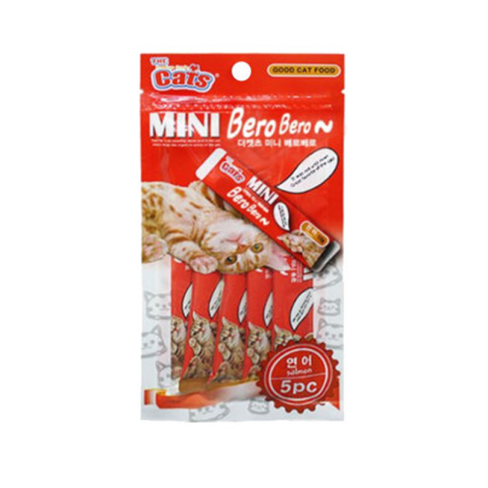 더캣츠 미니 베로베로 10g X 5P 고양이 츄르 스틱 간식 연어, 50g, 1개 - 상품 이미지