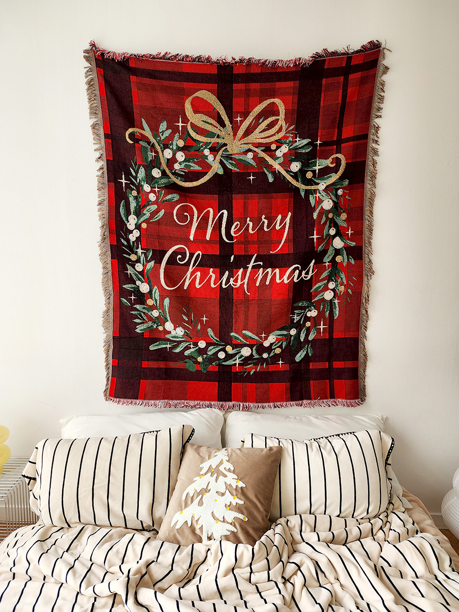 블랑쉬 merry christmas 빈티지 블랭킷 메리크리스마스 빈티지 담요 상세 이미지 17