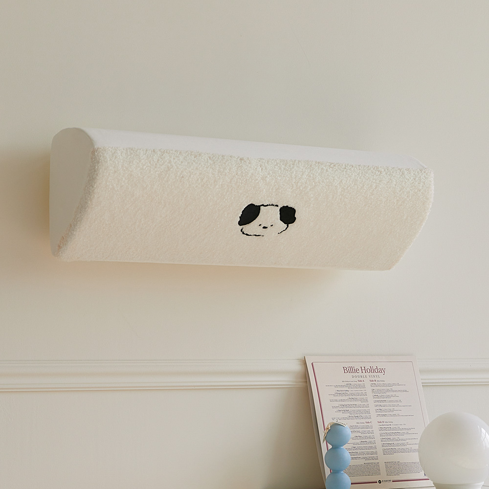 [단독] 투인원 에어컨커버 귀여운 부클 퍼피 가리개 스탠드 원형 벽걸이 SS 세트