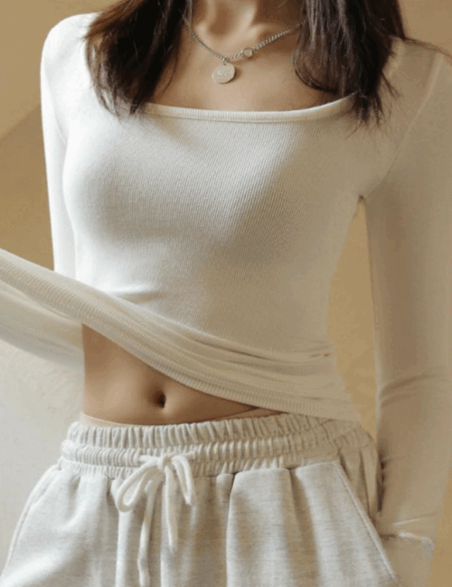 쫀쫀한 유넥 슬림 모달 긴팔 골지 데일리 이너티 4color - 상품 이미지