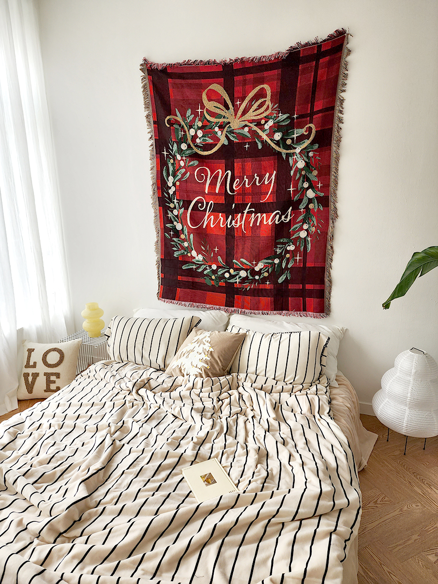 블랑쉬 merry christmas 빈티지 블랭킷 메리크리스마스 빈티지 담요 상세 이미지 6