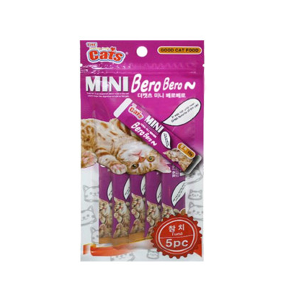 더캣츠 미니 베로베로 10g X 5P 고양이 츄르 스틱 간식 참치, 50g, 1개 - 메인 이미지
