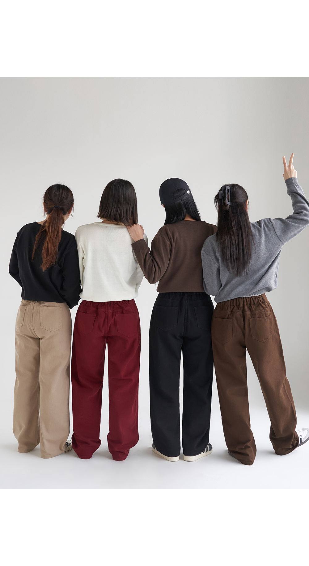 [단독][4천장돌파][MADE] 빅사이즈 S-4XL 뒷밴딩 딥컬러 코튼 와이드 팬츠 면바지 상세 이미지 21