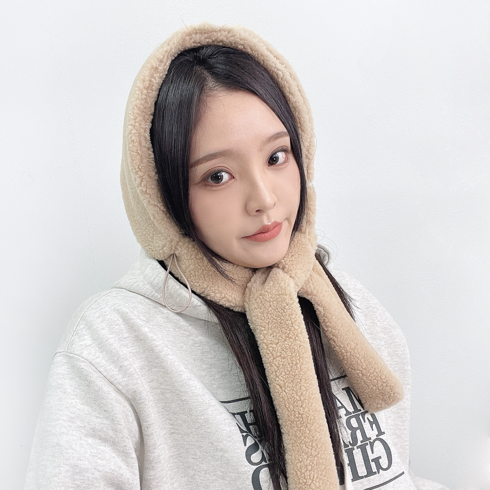 퐁키 투웨이 뽀글이양털 여성 겨울 목도리 귀마개 귀도리 - 상세 이미지 3