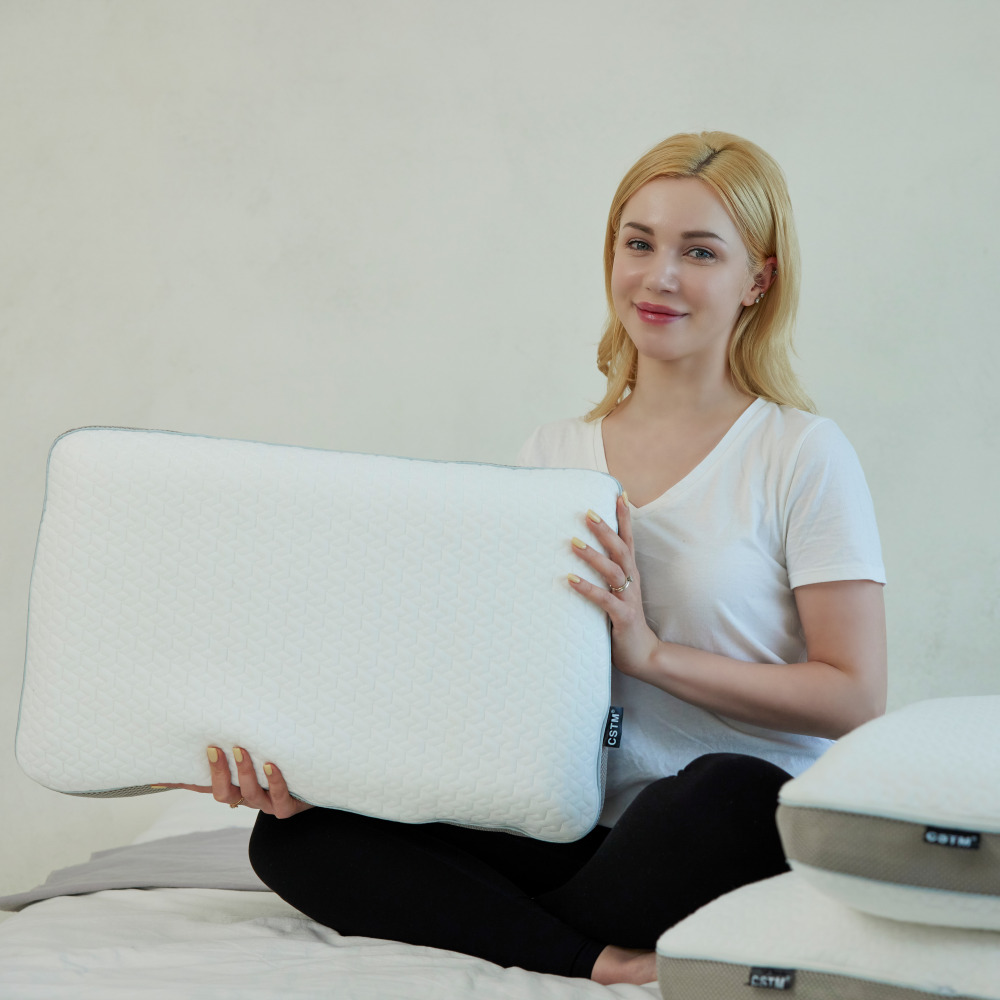 CSTM 맞춤형 경추베개 숙면 수면 목디스크 낮은 높이조절 3단 커스텀 베개