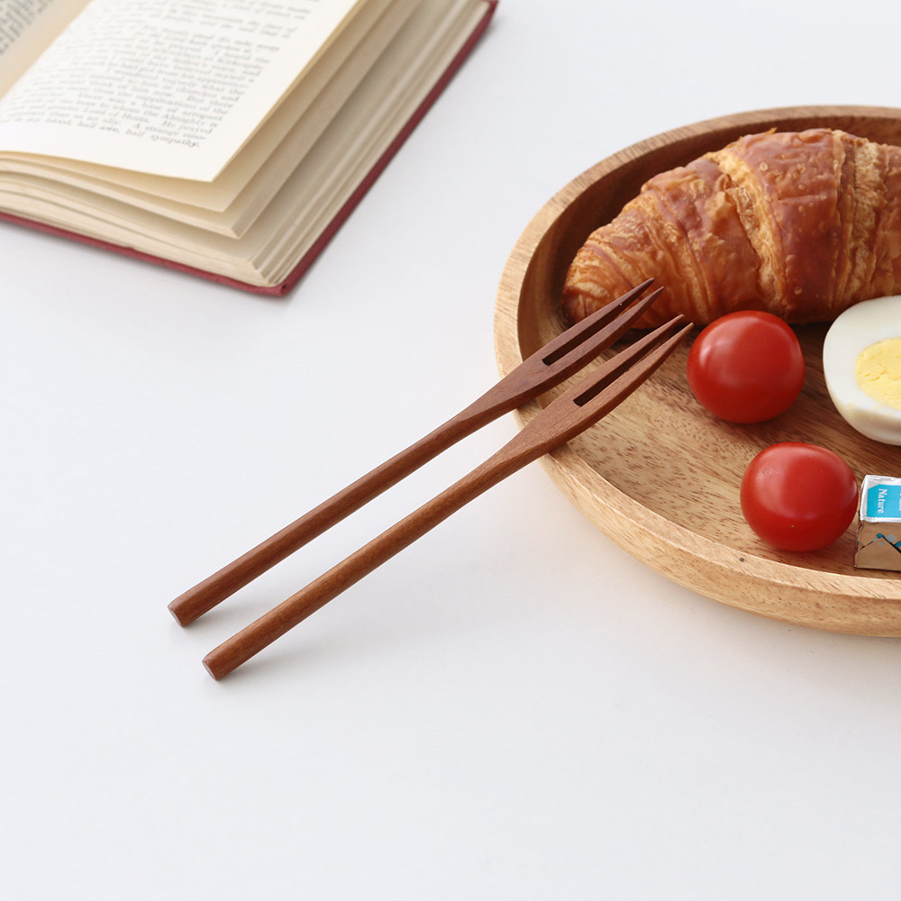 옻칠 나무 우드 티포크 커트러리 롱티스푼 2P 이미지 8
