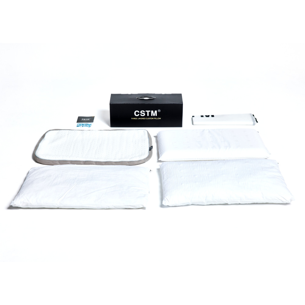 CSTM 맞춤형 경추베개 숙면 수면 목디스크 낮은 높이조절 3단 커스텀 베개