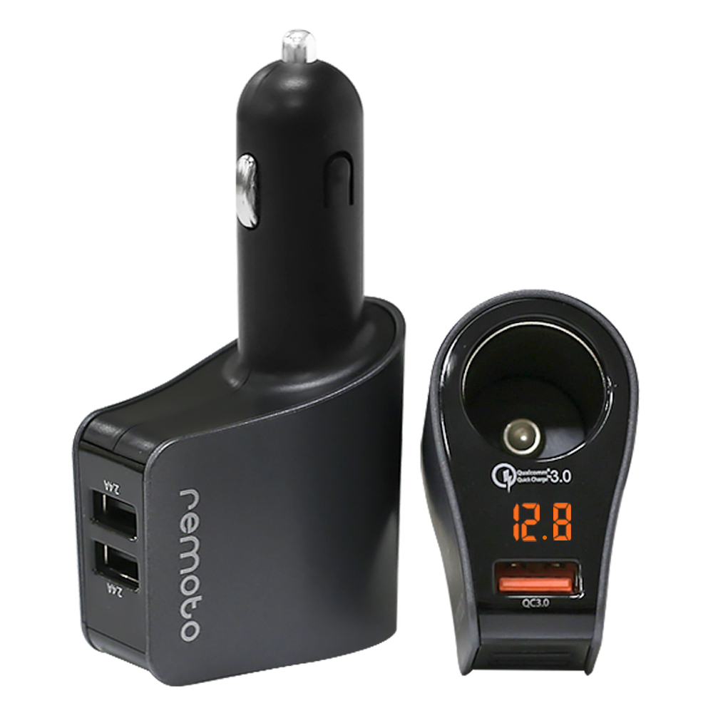 레모토 볼트게이지 소켓 고속 충전기 자동차 차량용 USB 시거잭 배터리 - 상세 이미지 5
