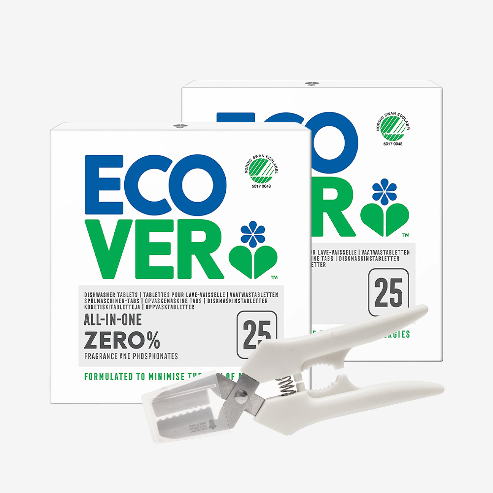 에코버 제로 올인원 식기세척기세제 무향 25개입 2개+가위