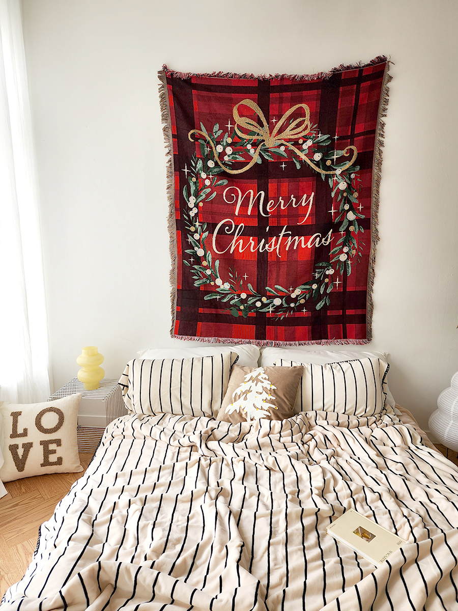 블랑쉬 merry christmas 빈티지 블랭킷 메리크리스마스 빈티지 담요 상세 이미지 9