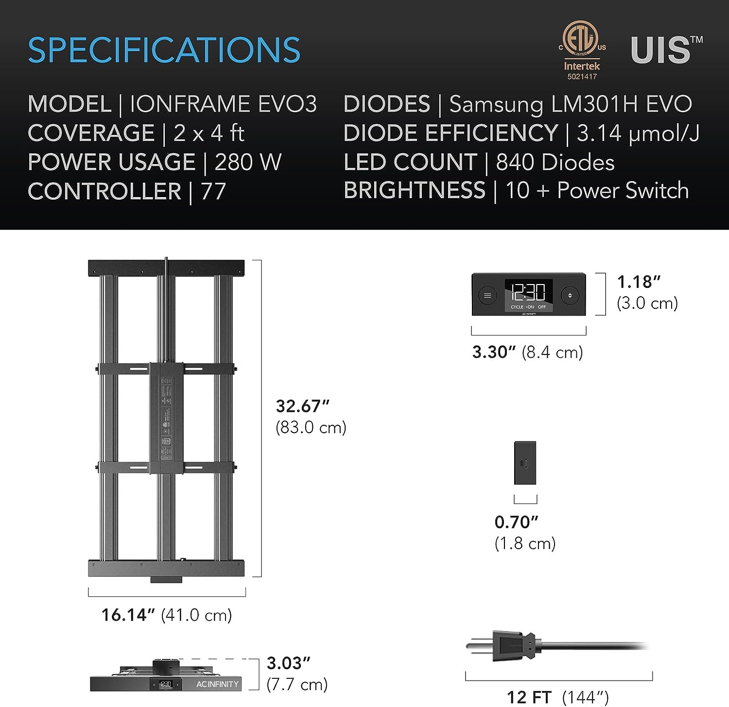 IONFRAME EVO 사양