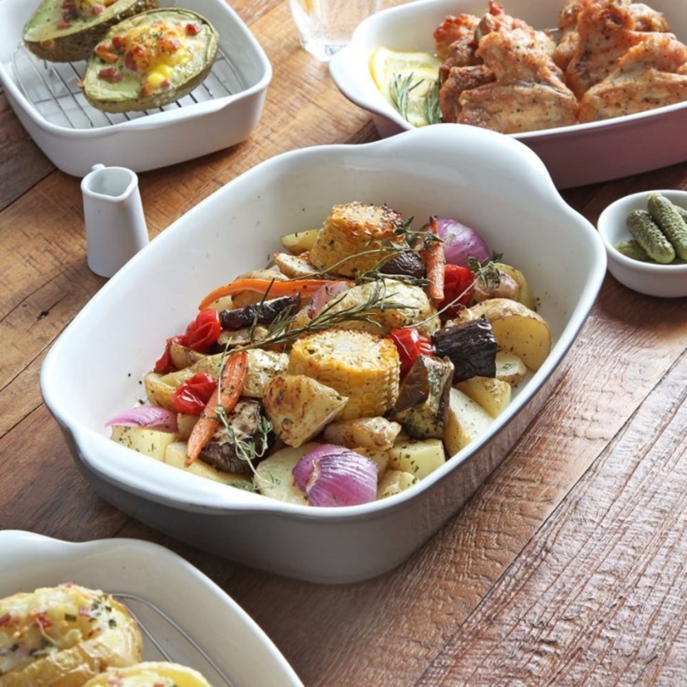 직사각 오븐용트레이 세라믹밧드 발뮤다 에어프라이어용기 전자레인지그릇