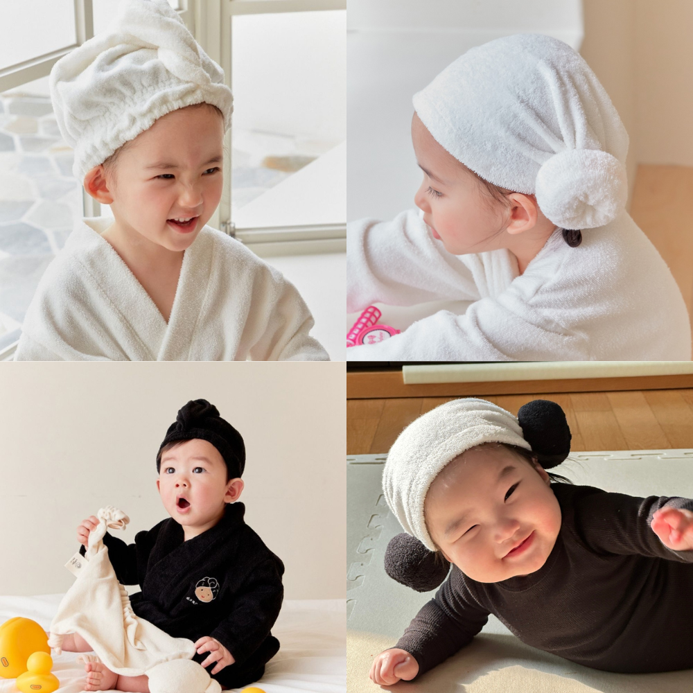 출산선물 아기목욕가운 양머리수건 배쓰터번 100일 돌 촬영소품