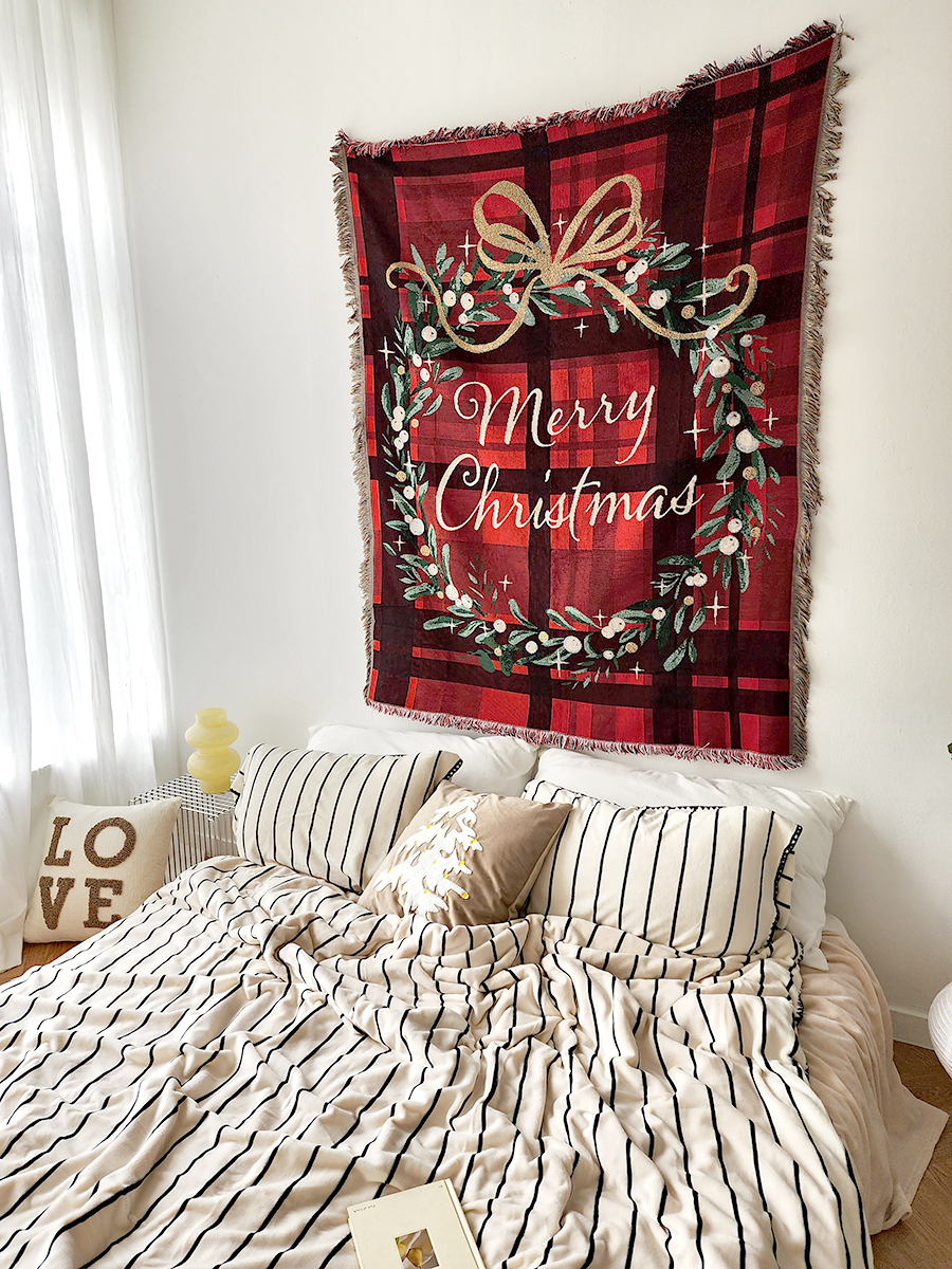 블랑쉬 merry christmas 빈티지 블랭킷 메리크리스마스 빈티지 담요 상세 이미지 10