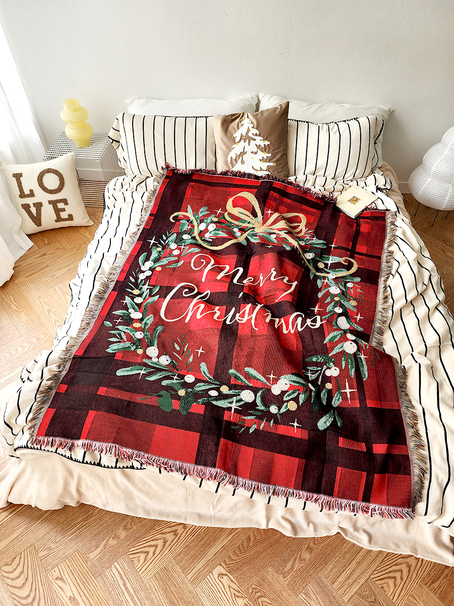 블랑쉬 merry christmas 빈티지 블랭킷 메리크리스마스 빈티지 담요 상세 이미지 32