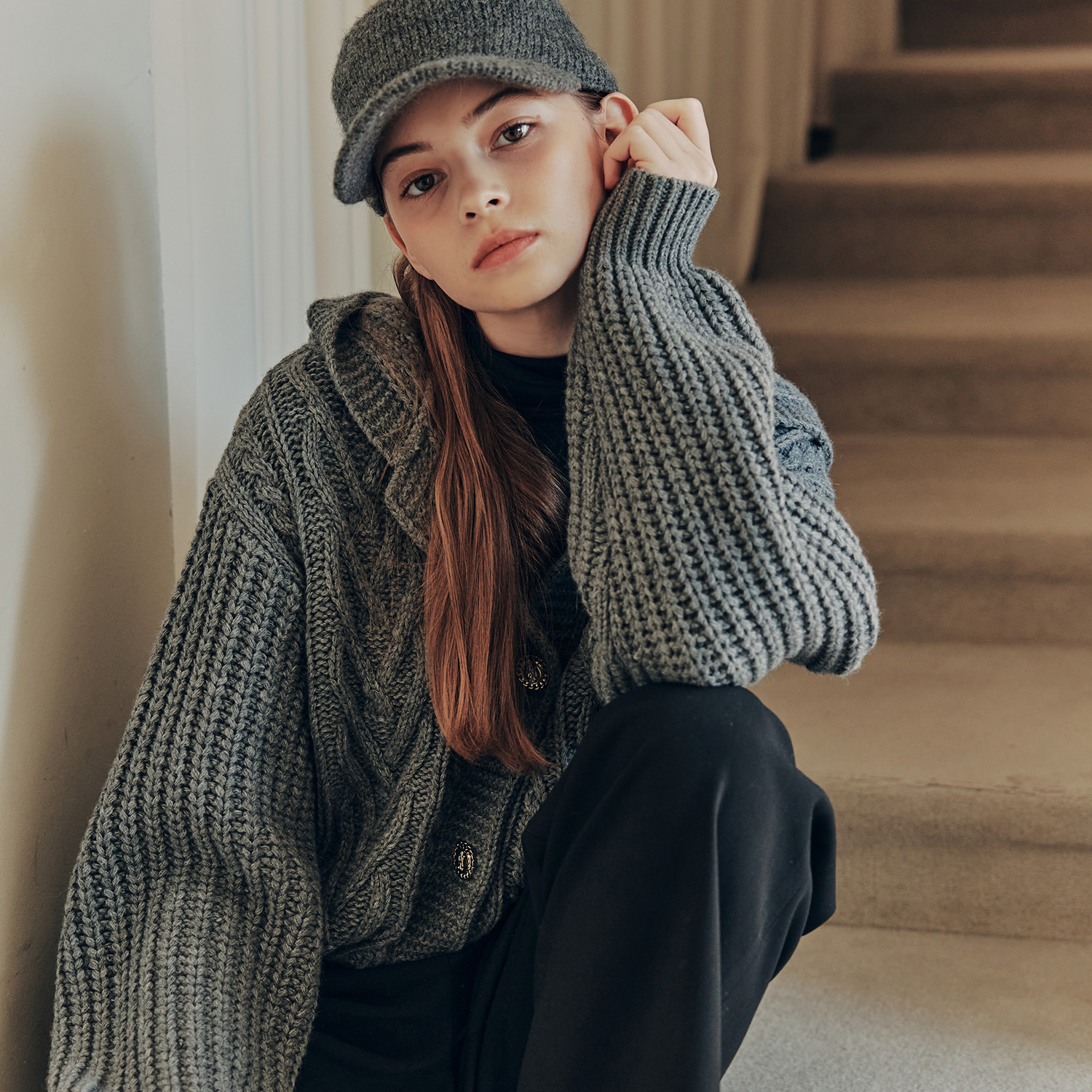 [제로스트릿]후드 오버핏 가디건 HOOD OVERFIT CARDIGAN / GRAY - 상세 이미지 2