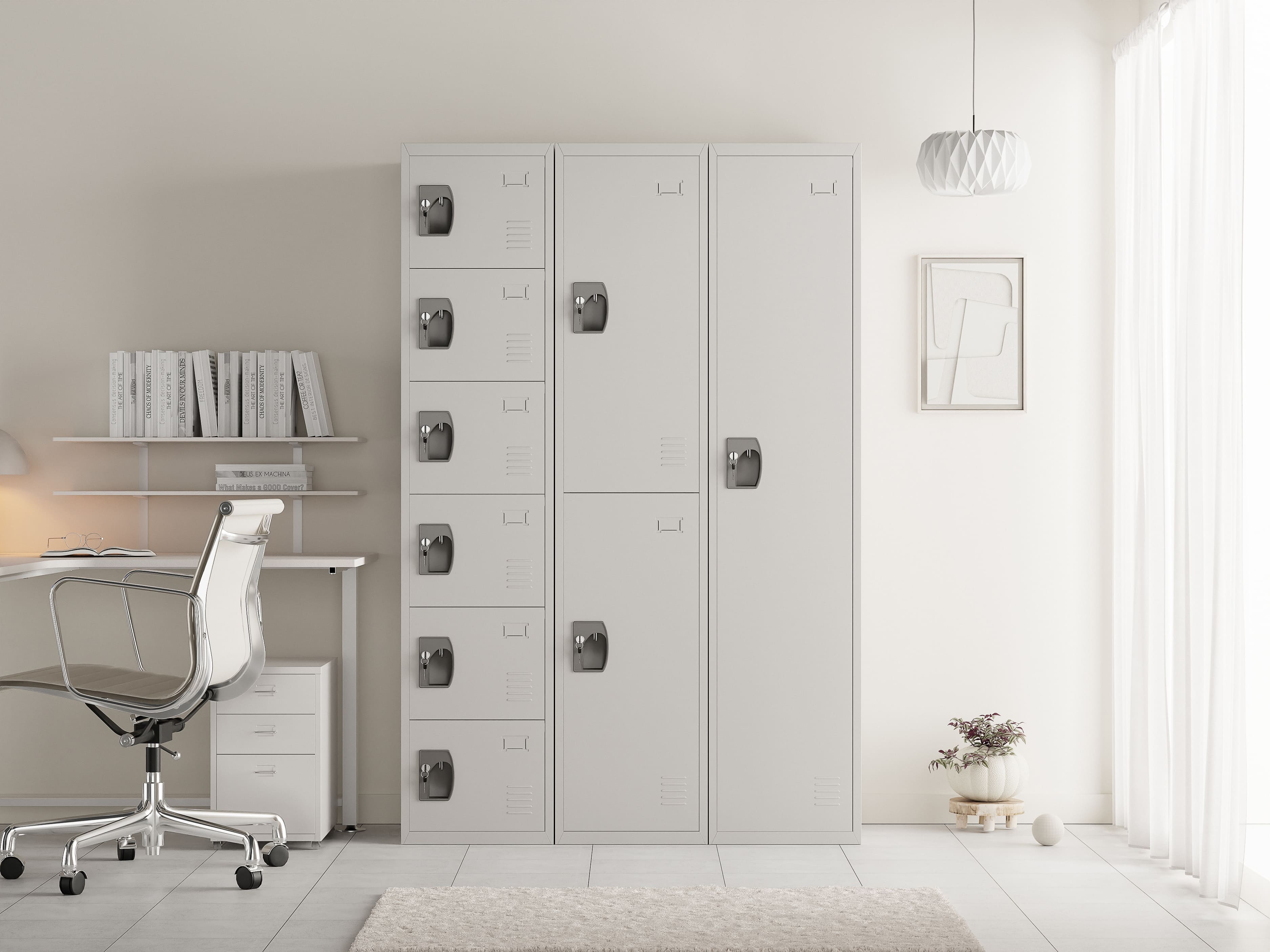 철제 캐비넷 2단 개인 철제 사물함 학교 사무용 캐비넷 옷장