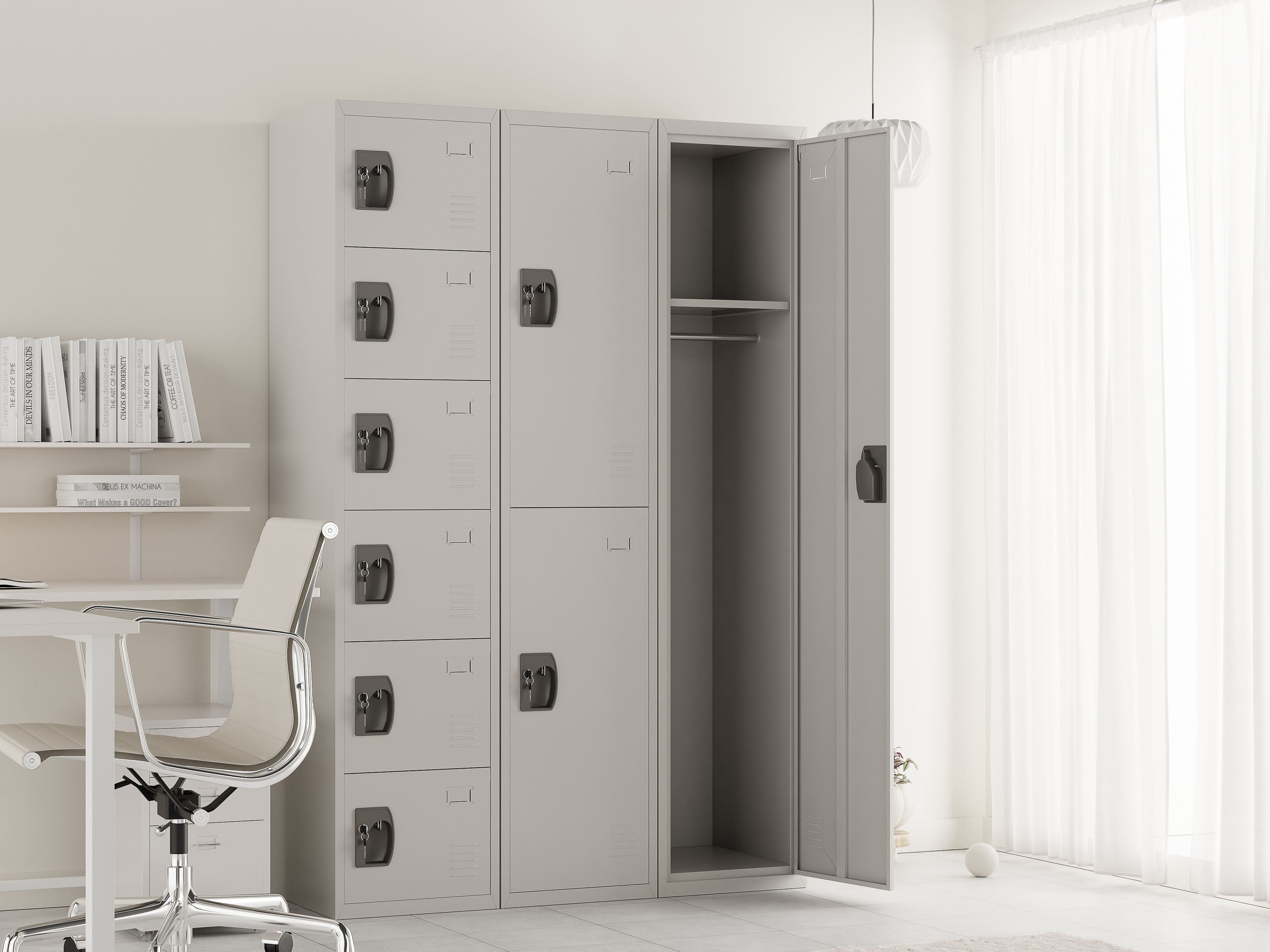 철제 캐비넷 2단 개인 철제 사물함 학교 사무용 캐비넷 옷장