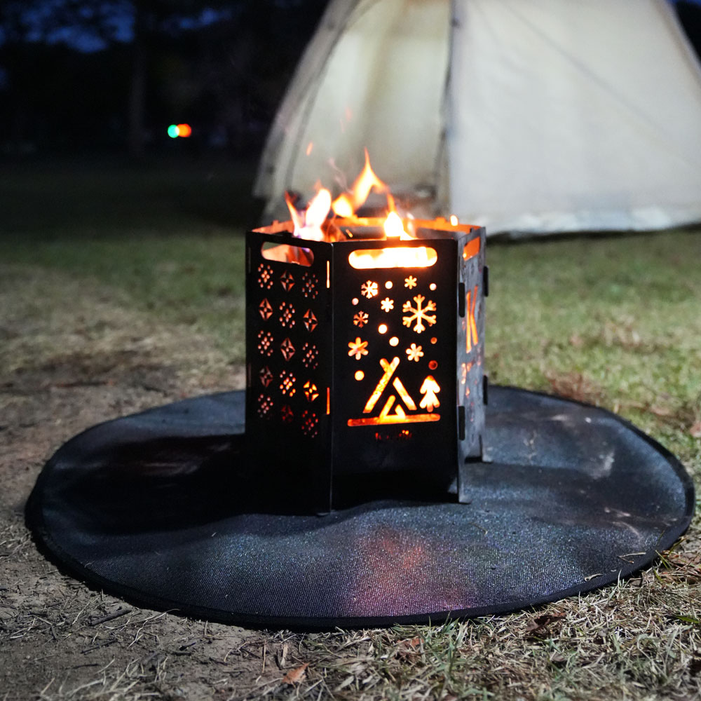 카르닉 캠핑 원형 방염포 방염매트 화로대 방열 시트 방염천 난로 받침대 패드 M