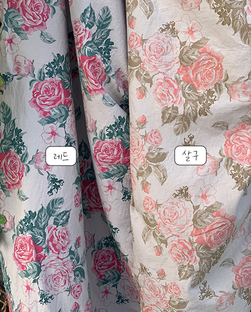 더블유패브릭 뉴문 큰꽃 이중직 꽃무늬 면 천 원단 커튼 침구 천가게 - 상세 이미지 2