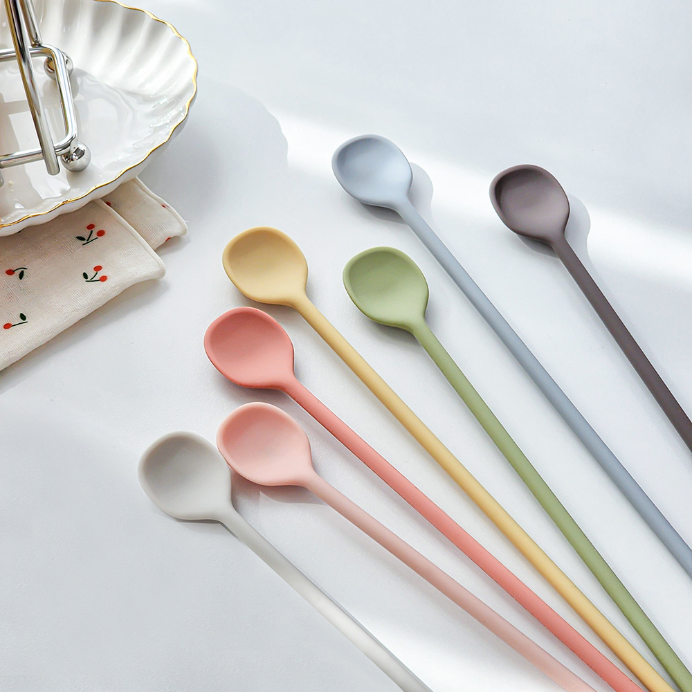 이디프 실리콘 롱티스푼 하이볼 칵테일 롱 머들러 스틱 스푼