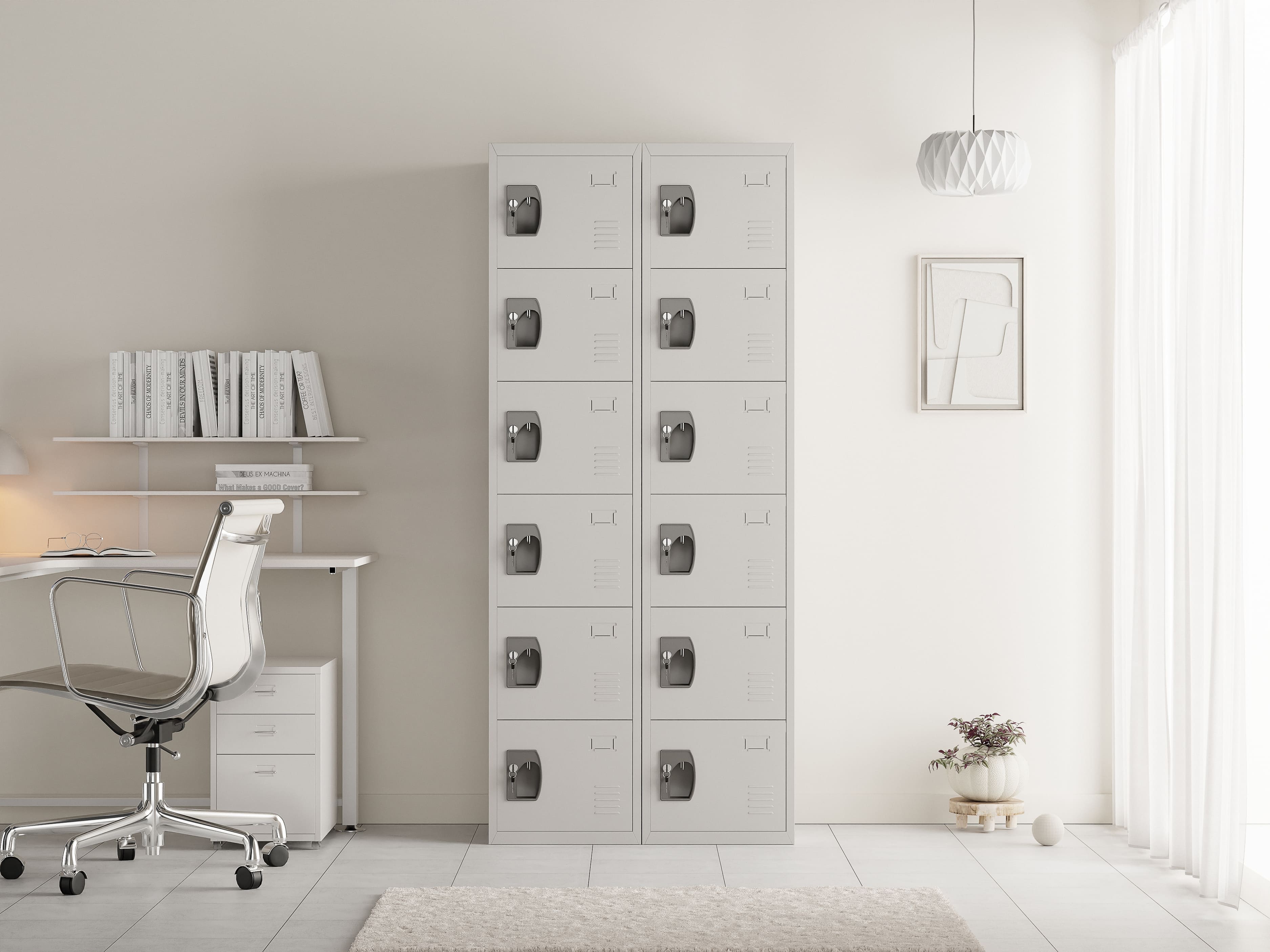 철제 캐비넷 2단 개인 철제 사물함 학교 사무용 캐비넷 옷장