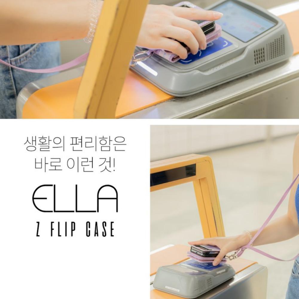 갤럭시 Z플립3 카드 케이스 링 스트랩 베이지 - 상세 이미지 3