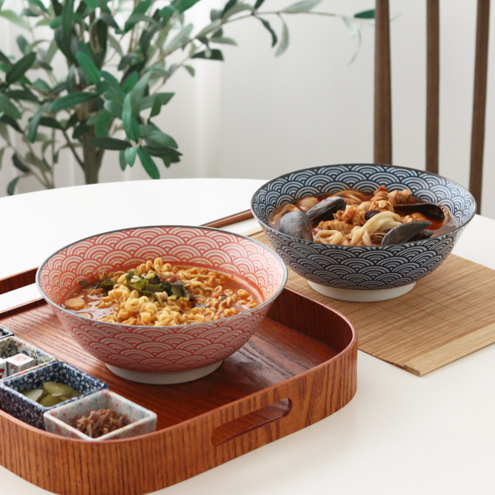 일본 도자기 고양이 우동 라면 국수 중식 면기 그릇