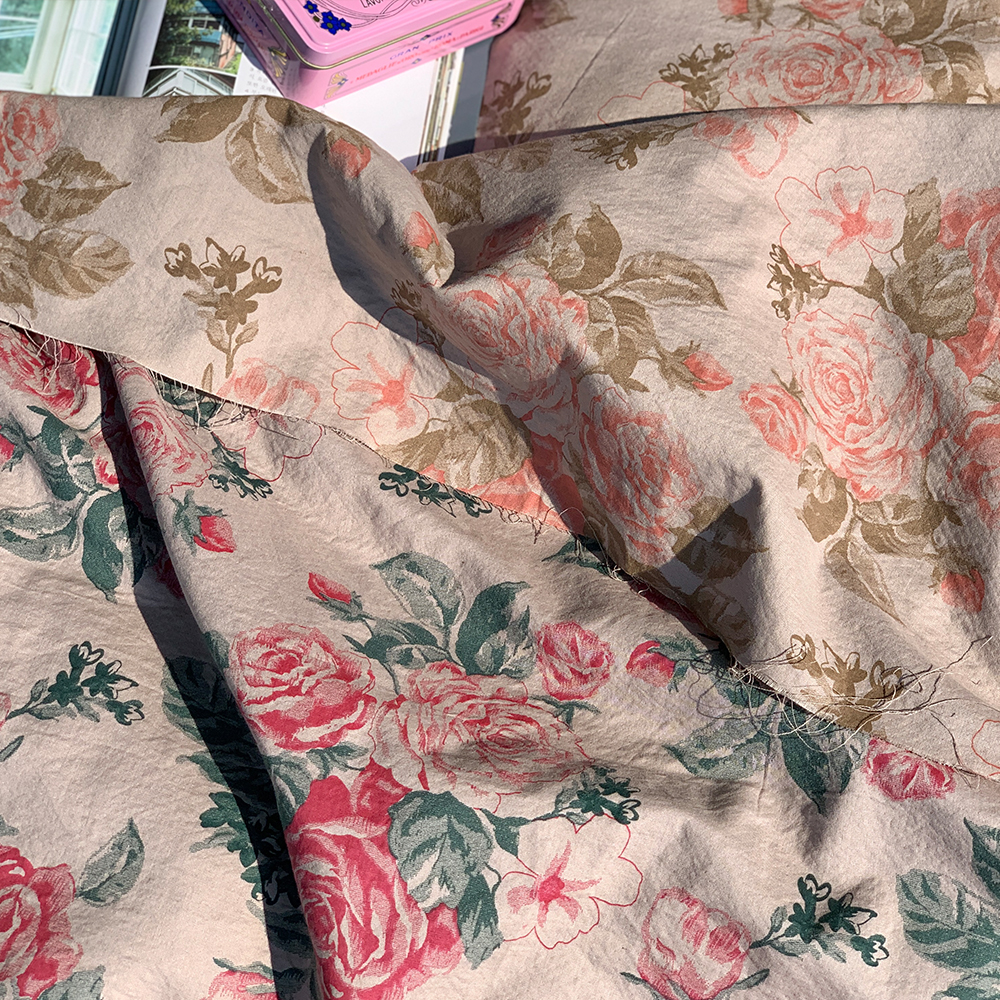 더블유패브릭 뉴문 큰꽃 이중직 꽃무늬 면 천 원단 커튼 침구 천가게 - 상세 이미지 5