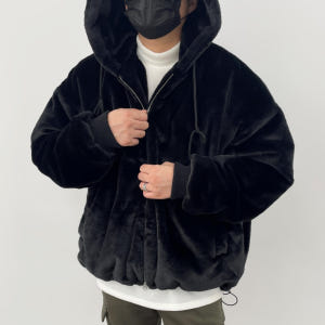 남자 밍크 후드 보아털 후리스 집업 착용 후기 | 사이즈/핏 총정리 - 상품 이미지 1