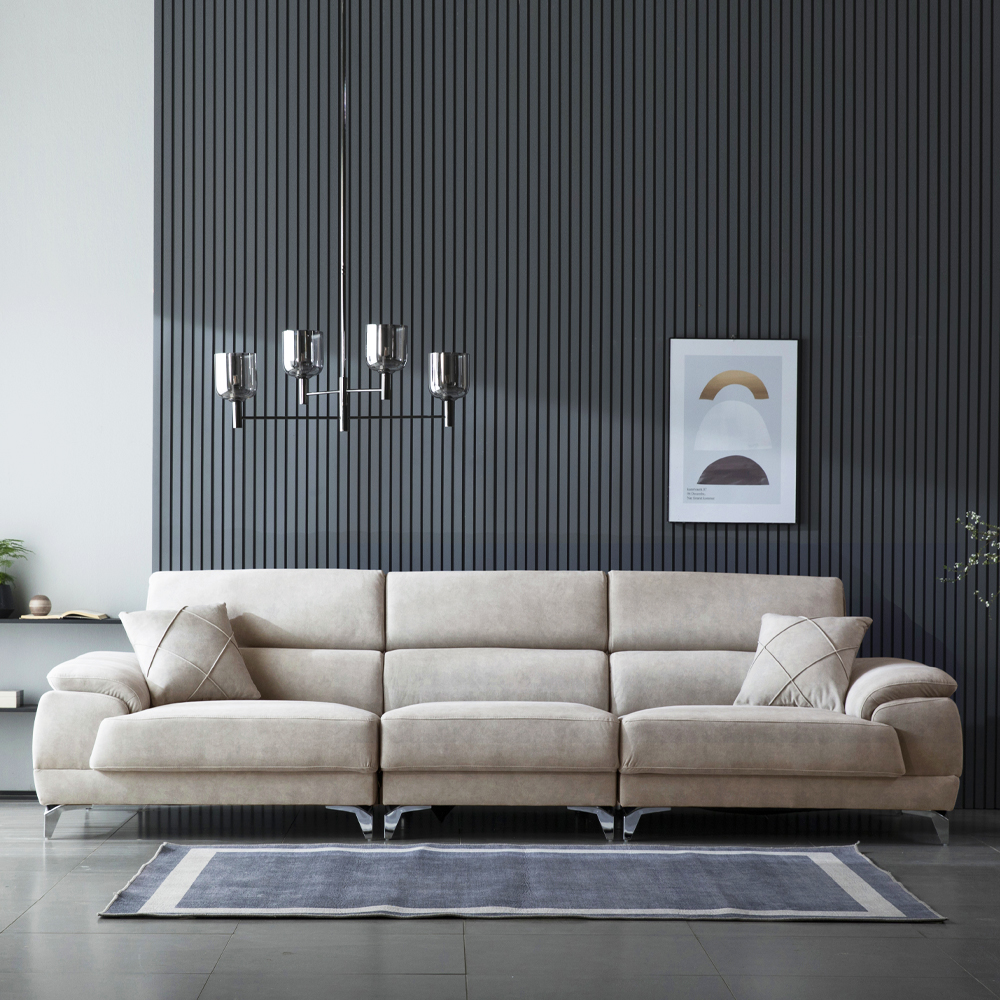 서광퍼니처 소네트 조야 아쿠아텍스 패브릭 코너형 쇼파 소파 sk 연그레이, 4인용