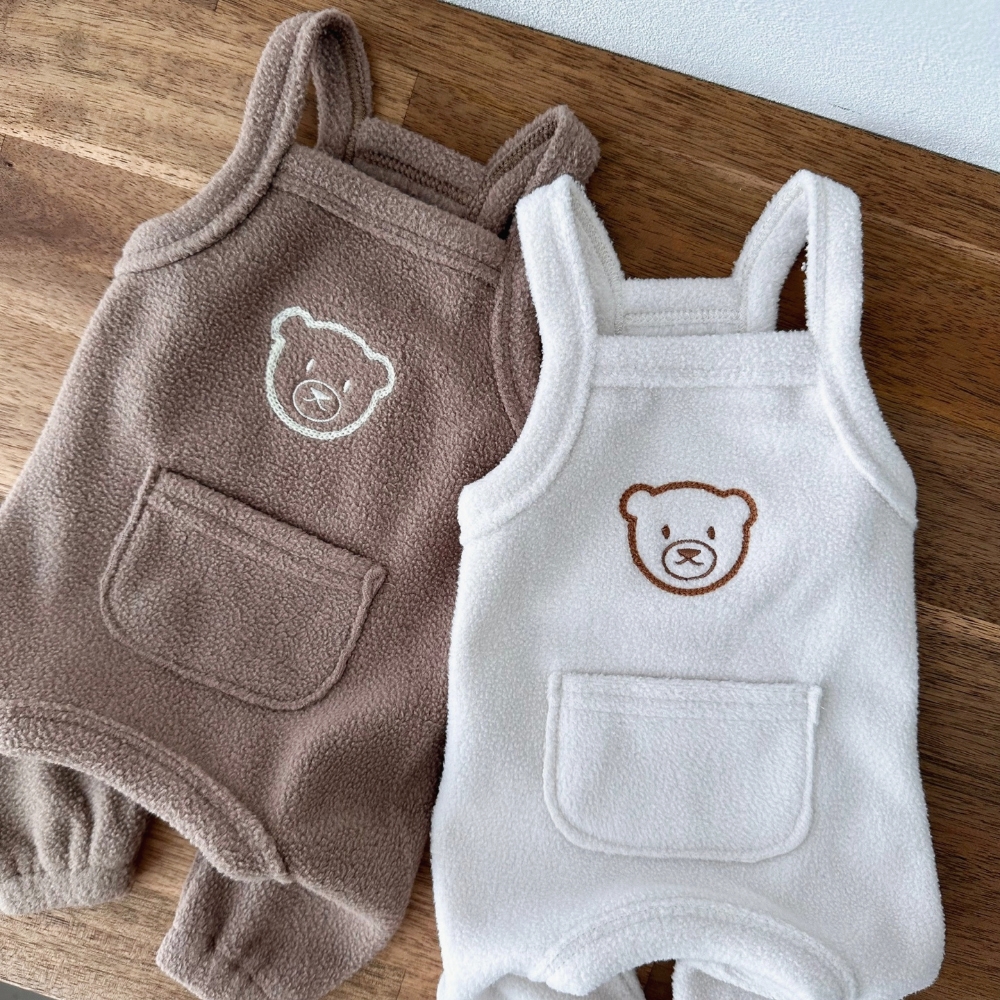강아지 고양이 후리스 수면 조끼 후리스 올인원 멜빵 조끼 반려견 겨울 옷 - 상세 이미지 2