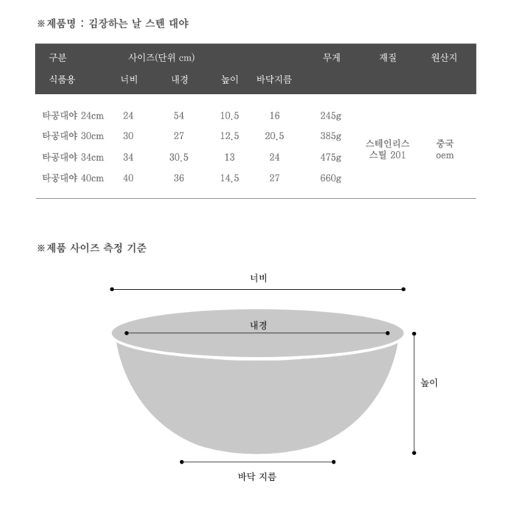 스텐다라 대야 김장 스텐리스 타공 채반 다이 다라이 - 상세 이미지 5